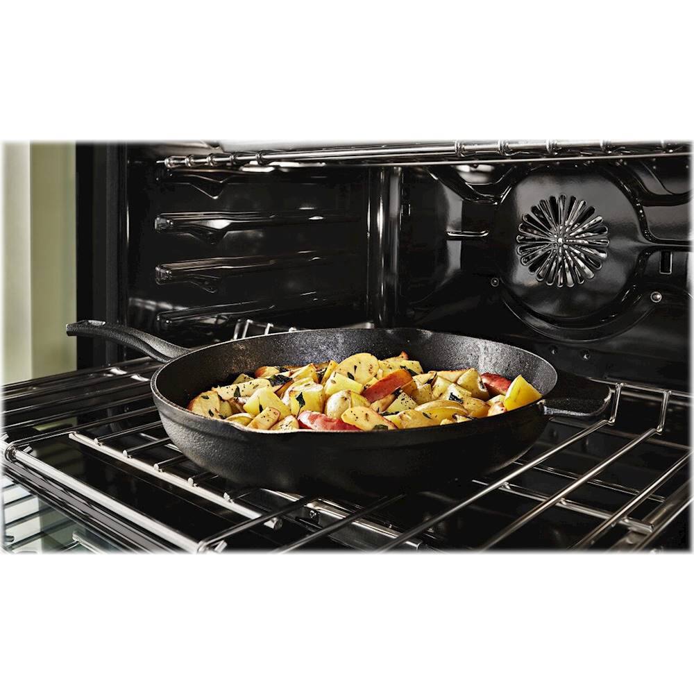 Alt View 17. KitchenAid - 6.3 Cu. Ft. Freestanding Double Oven Gas True Convection Range with Self-Cleaning - Avocado Cream.