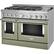 Left. KitchenAid - 6.3 Cu. Ft. Freestanding Double Oven Gas True Convection Range with Self-Cleaning - Avocado Cream.