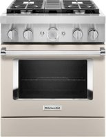 KitchenAid - 4.1 Cu. Ft. Freestanding Dual-Fuel True Convection Range with Self-Cleaning - Milkshake - Front_Zoom