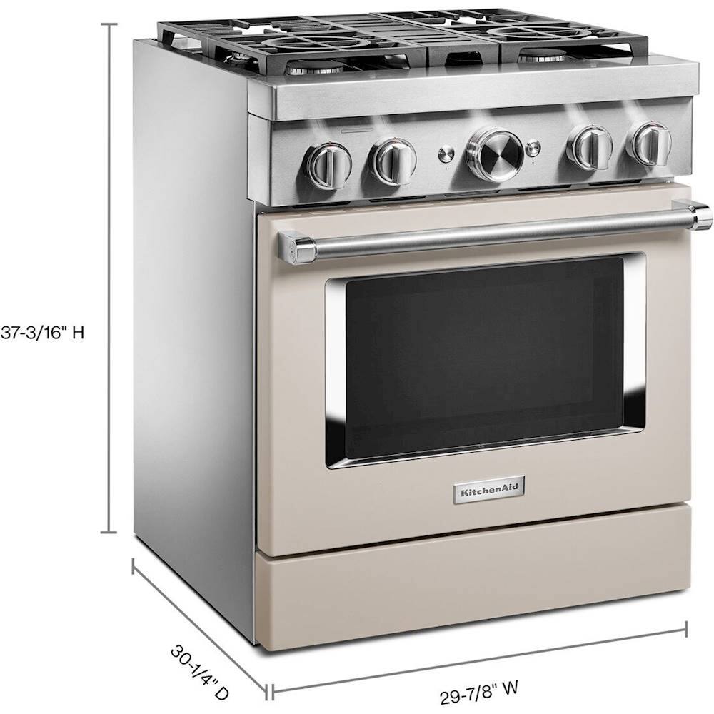 Alt View 12. KitchenAid - 4.1 Cu. Ft. Freestanding Dual-Fuel True Convection Range with Self-Cleaning - Milkshake.