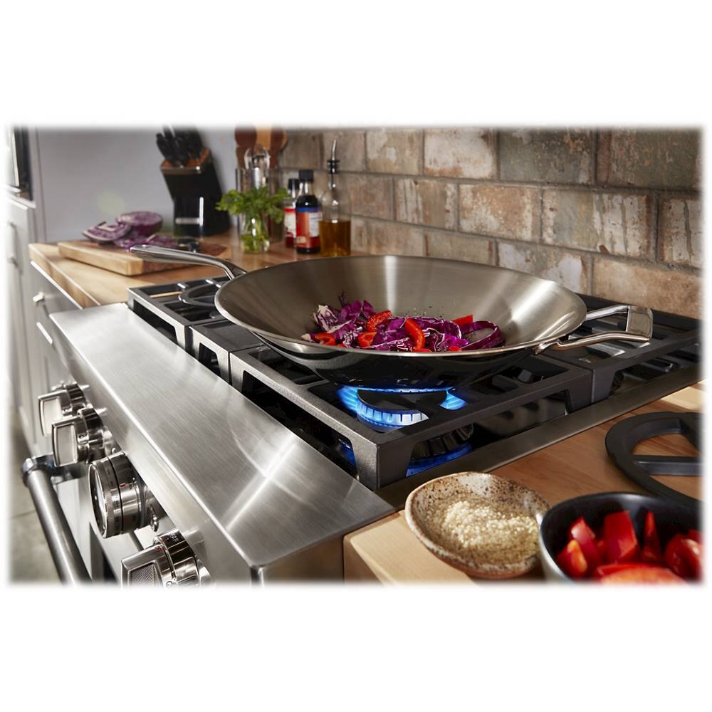 Alt View 13. KitchenAid - 4.1 Cu. Ft. Freestanding Dual-Fuel True Convection Range with Self-Cleaning - Milkshake.