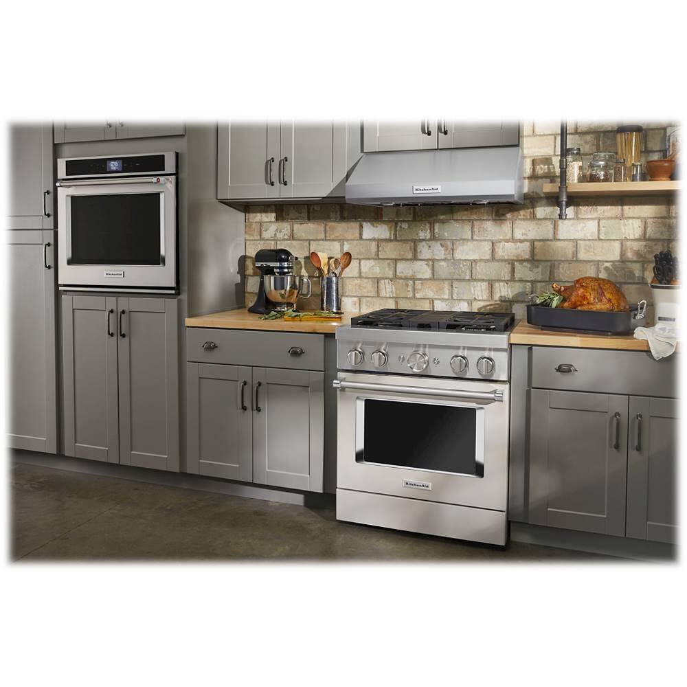 Alt View 15. KitchenAid - 4.1 Cu. Ft. Freestanding Dual-Fuel True Convection Range with Self-Cleaning - Milkshake.