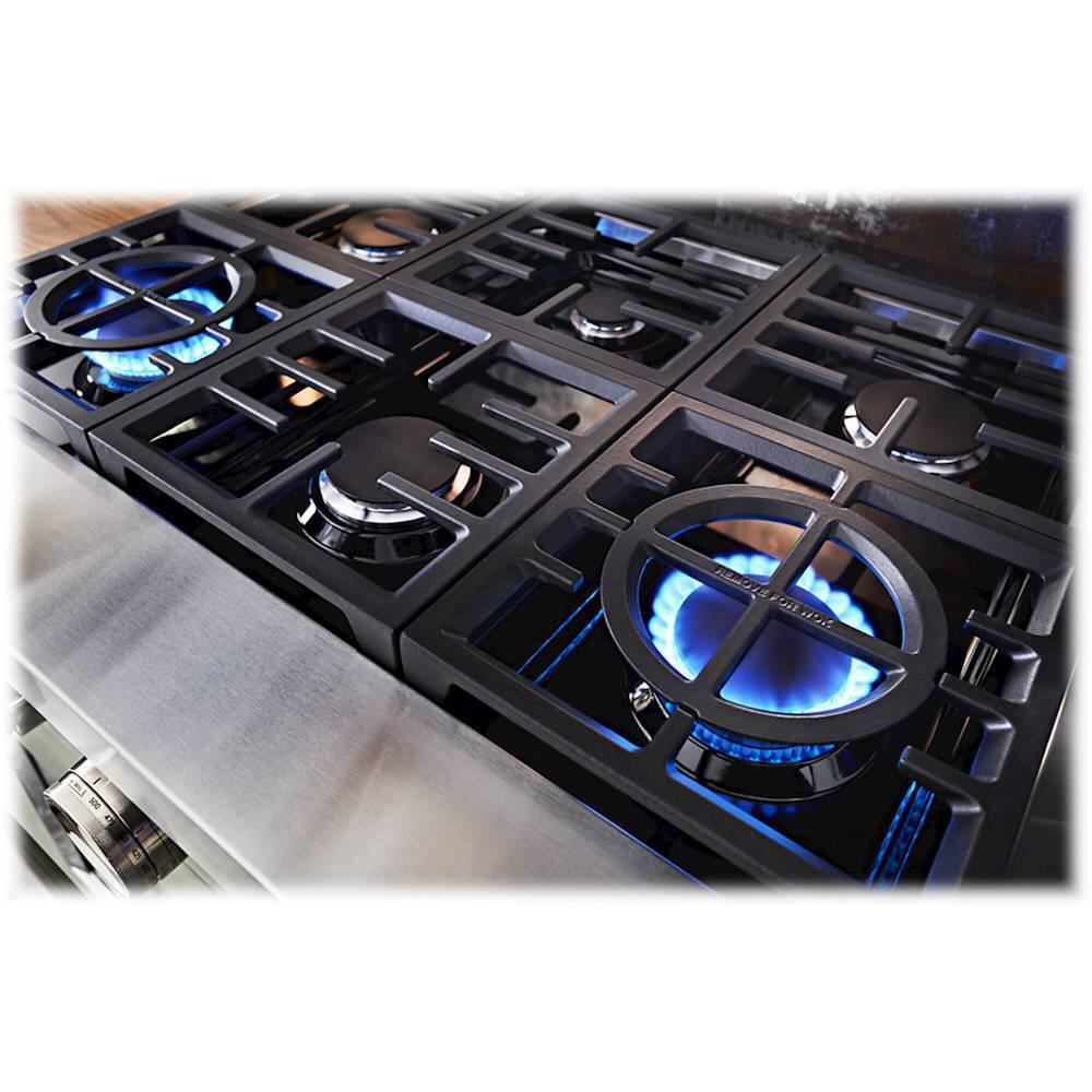 Alt View 15. KitchenAid - 5.1 Cu. Ft. Freestanding Dual Fuel True Convection Range with Self-Cleaning - Avocado Cream.