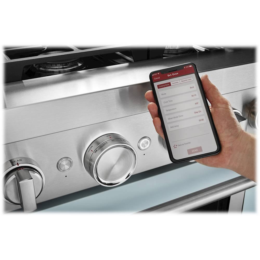 Alt View 17. KitchenAid - 5.1 Cu. Ft. Freestanding Dual Fuel True Convection Range with Self-Cleaning - Misty Blue.