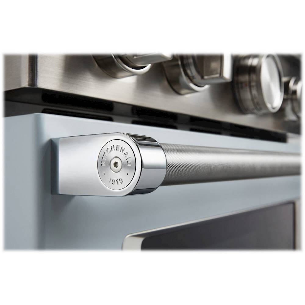 Alt View 18. KitchenAid - 5.1 Cu. Ft. Freestanding Dual Fuel True Convection Range with Self-Cleaning - Misty Blue.