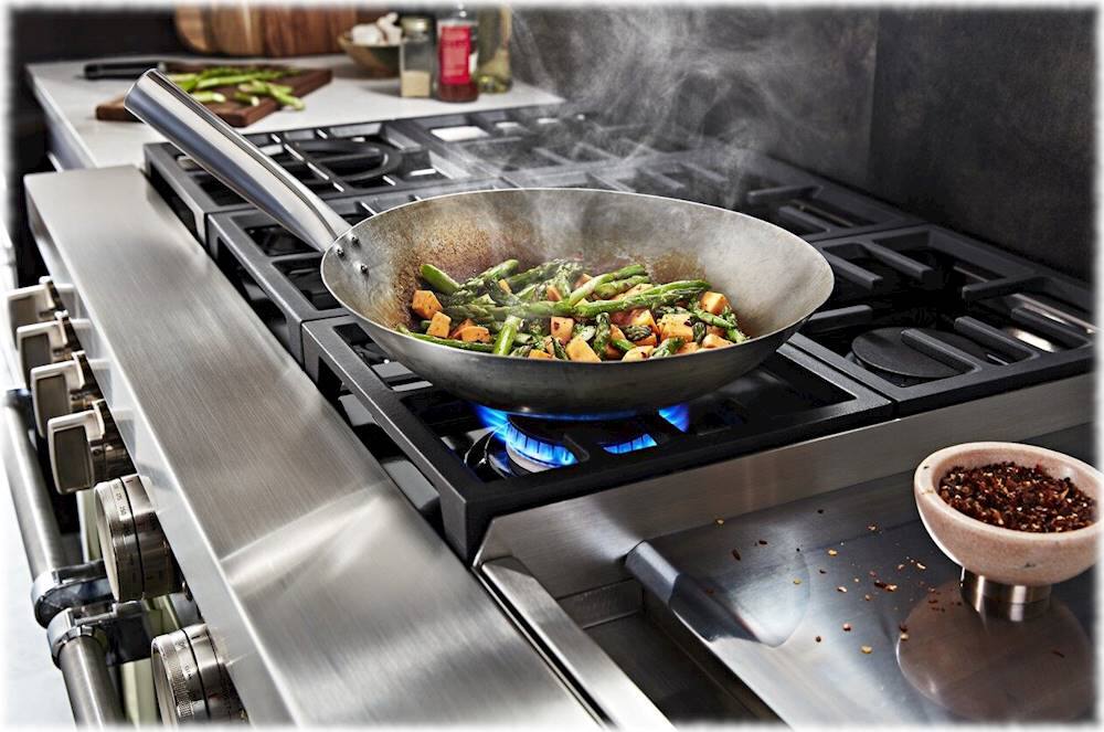 Alt View 19. KitchenAid - Commercial-Style 6.3 Cu. Ft. Freestanding Double Oven Dual-Fuel True Convection Range with Self-Cleaning - Avocado Cream.