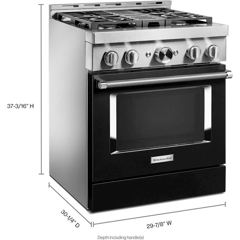 Alt View 15. KitchenAid - Commercial-Style 4.1 Cu. Ft. Slide-In Gas True Convection Range with Self-Cleaning - Imperial Black.