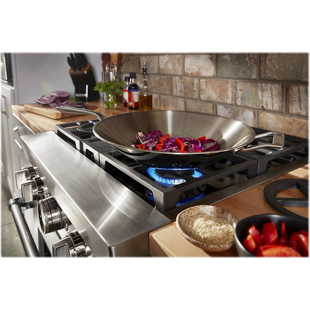 Alt View 13. KitchenAid - 4.1 Cu. Ft. Freestanding Dual-Fuel True Convection Range with Self-Cleaning - Misty Blue.