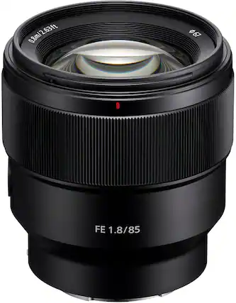 Front. Sony - FE 85mm f/1.8 Telephoto Prime Lens for E-mount Cameras - Black.