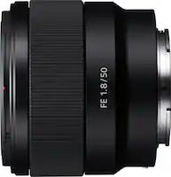 Sony - FE 50mm f/1.8 Standard Prime Lens for E-mount Cameras - Black - Front_Zoom