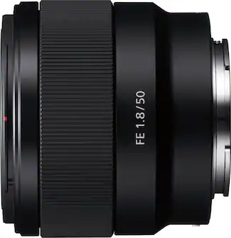 Front. Sony - FE 50mm f/1.8 Standard Prime Lens for E-mount Cameras - Black.