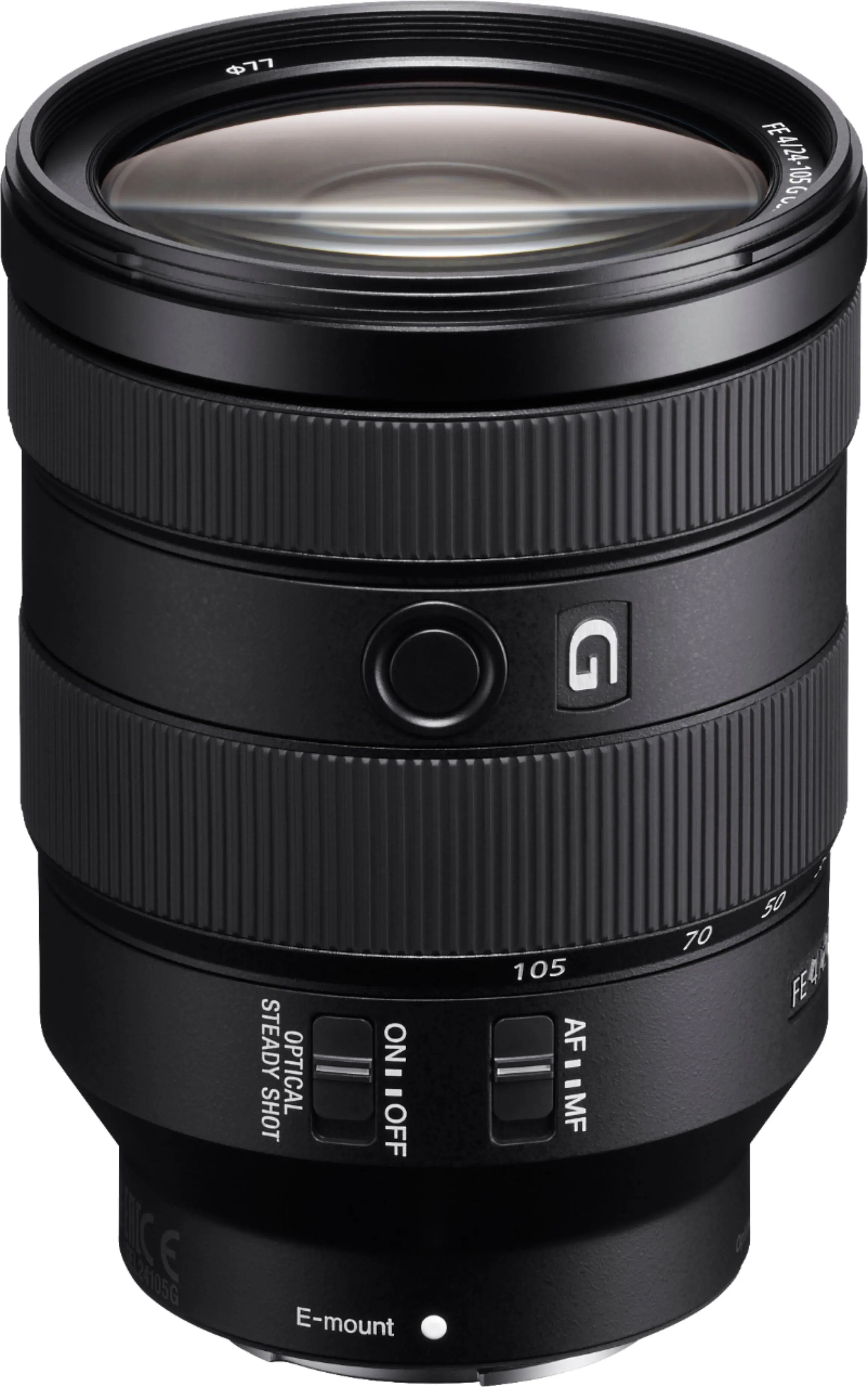 Front. Sony - G 24-105mm f/4 G OSS Standard Zoom Lens for E-mount Cameras - Black.