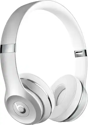 Front. Beats - Solo³ The Beats Icon Collection Wireless On-Ear Headphones - Satin Silver.