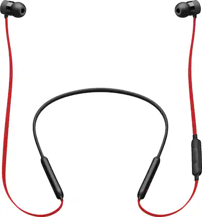 Front. Beats - BeatsX Wireless In-Ear Headphones - Defiant Black-Red.