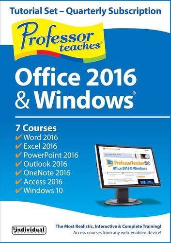 Individual Software - Professor Teaches Web - Office 2016 and Windows (3-Months Subscription) - Mac, Windows [Digital]