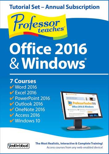 Individual Software - Professor Teaches Web - Office 2016 and Windows (1-Year Subscription) - Mac, Windows [Digital]