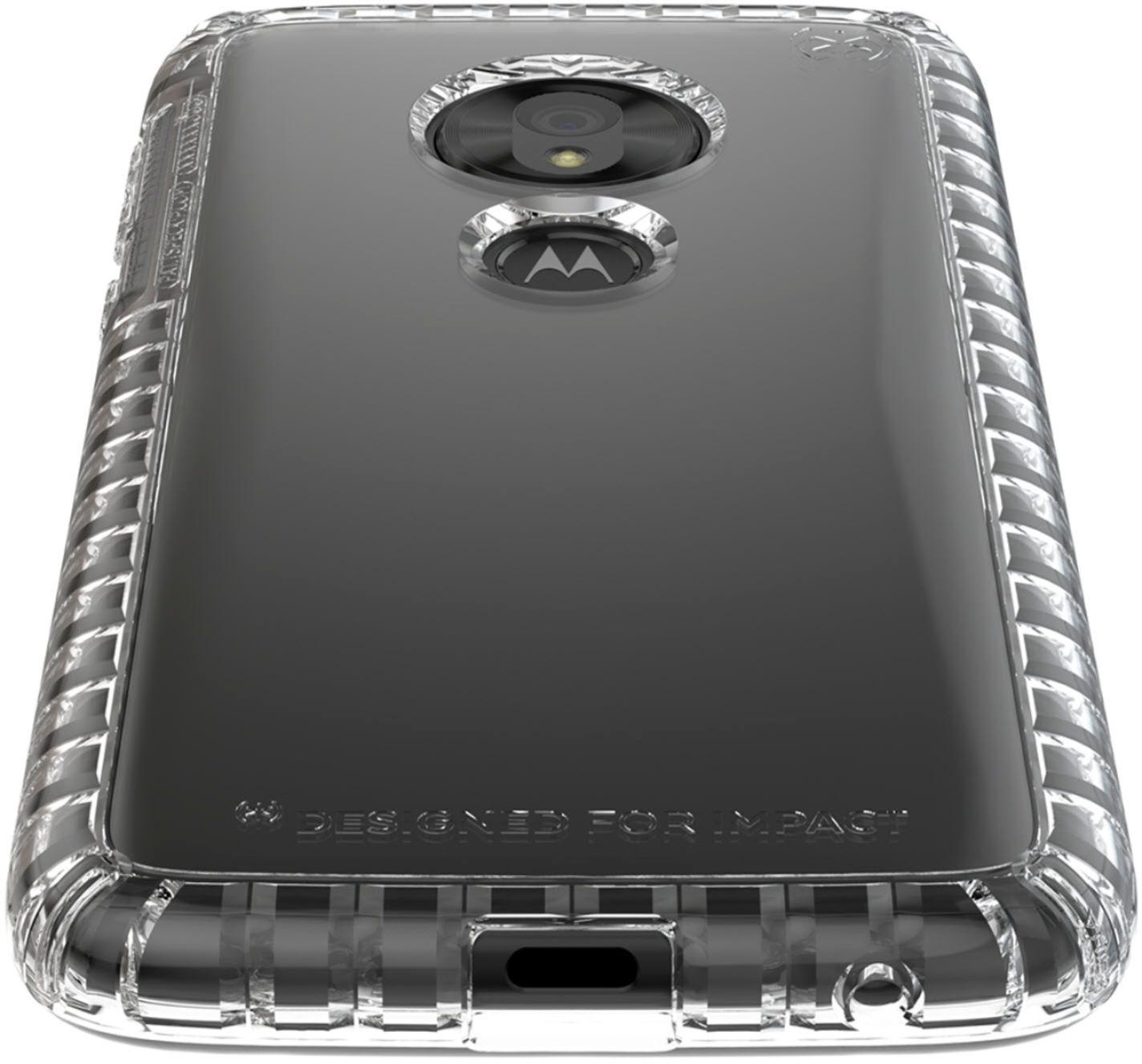 Left View: Speck - Presidio LITE Case for Motorola Moto G7 Play - Clear