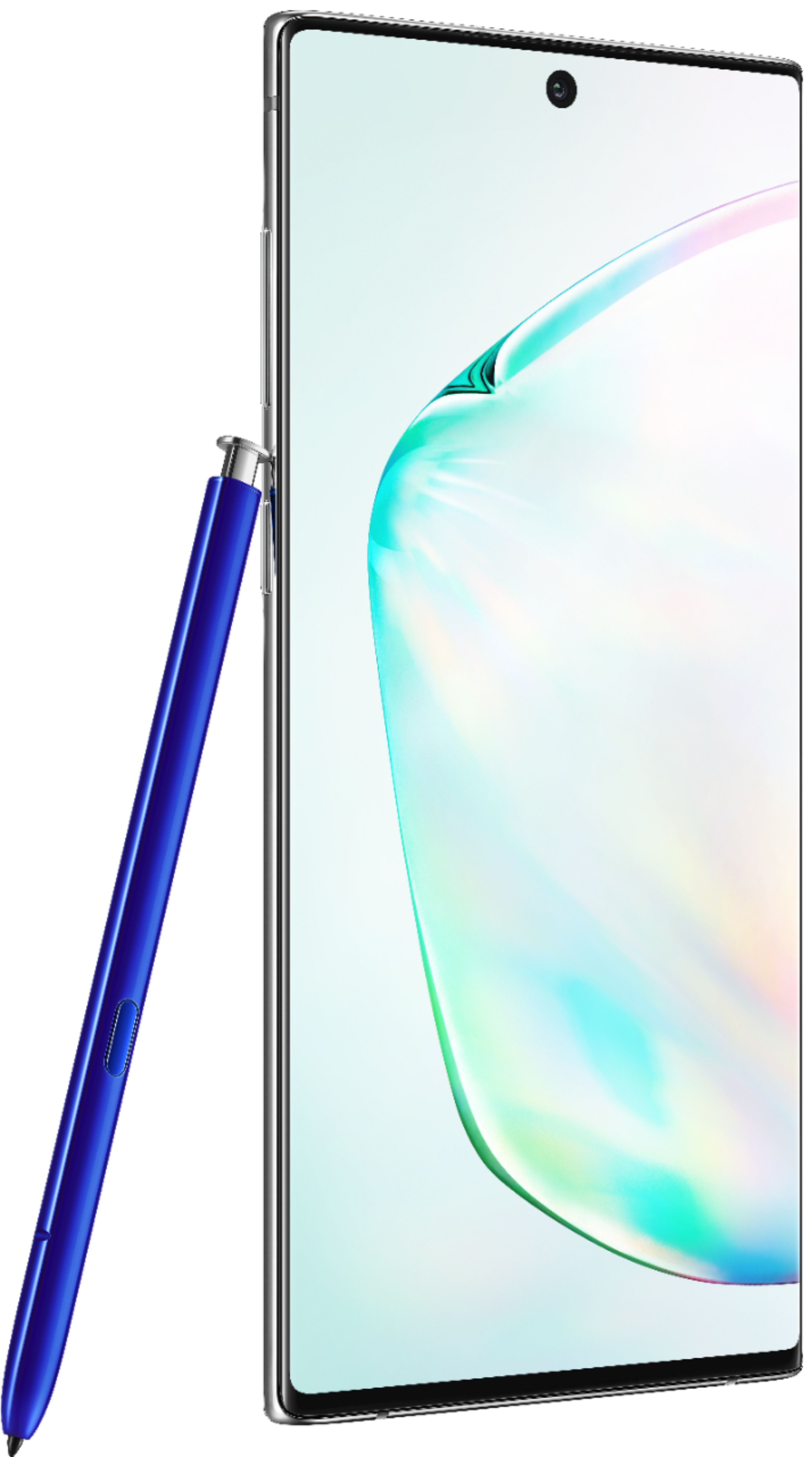 Angle View: Samsung - Geek Squad Certified Refurbished Galaxy Note10 with 256GB Memory Cell Phone (Unlocked) - Aura Glow