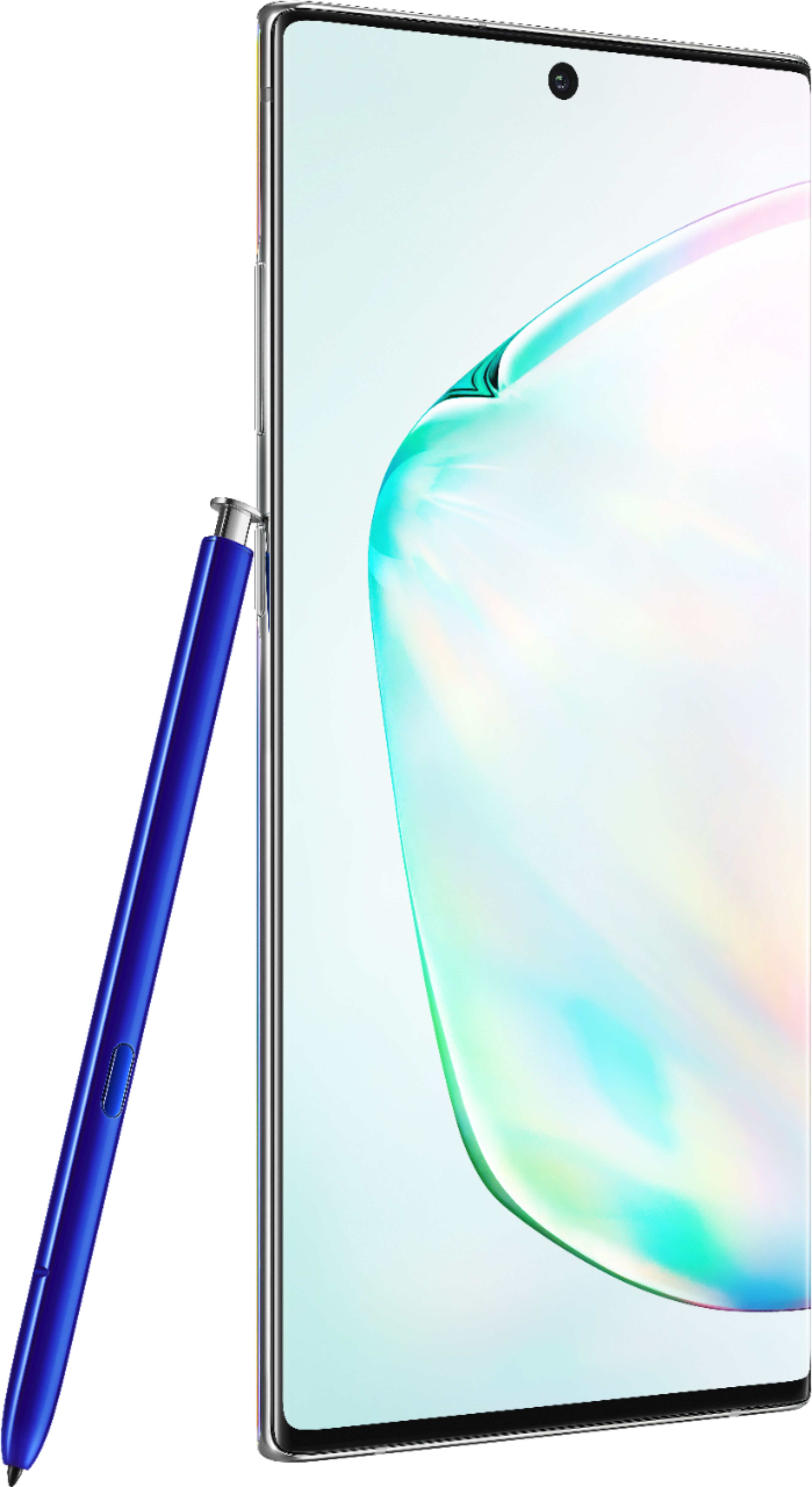 Angle View: Samsung - Geek Squad Certified Refurbished Galaxy Note10+ with 256GB Memory Cell Phone (Unlocked) - Aura Glow