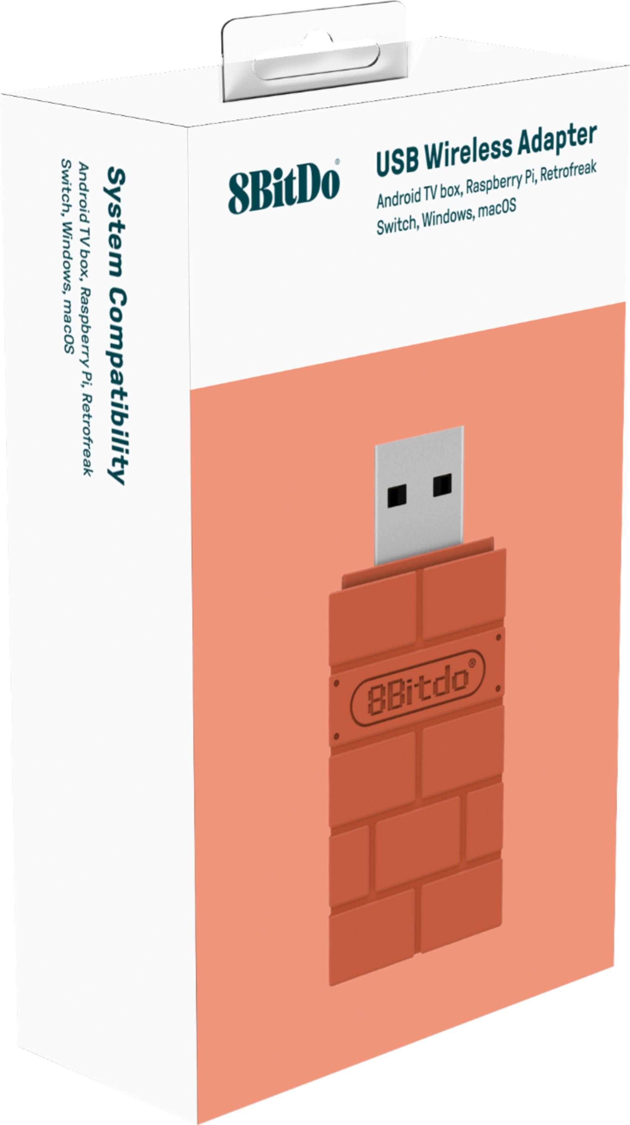 Alt View 11. 8BitDo - Wireless USB Adapter for Most Gaming Controllers - Brick Red.