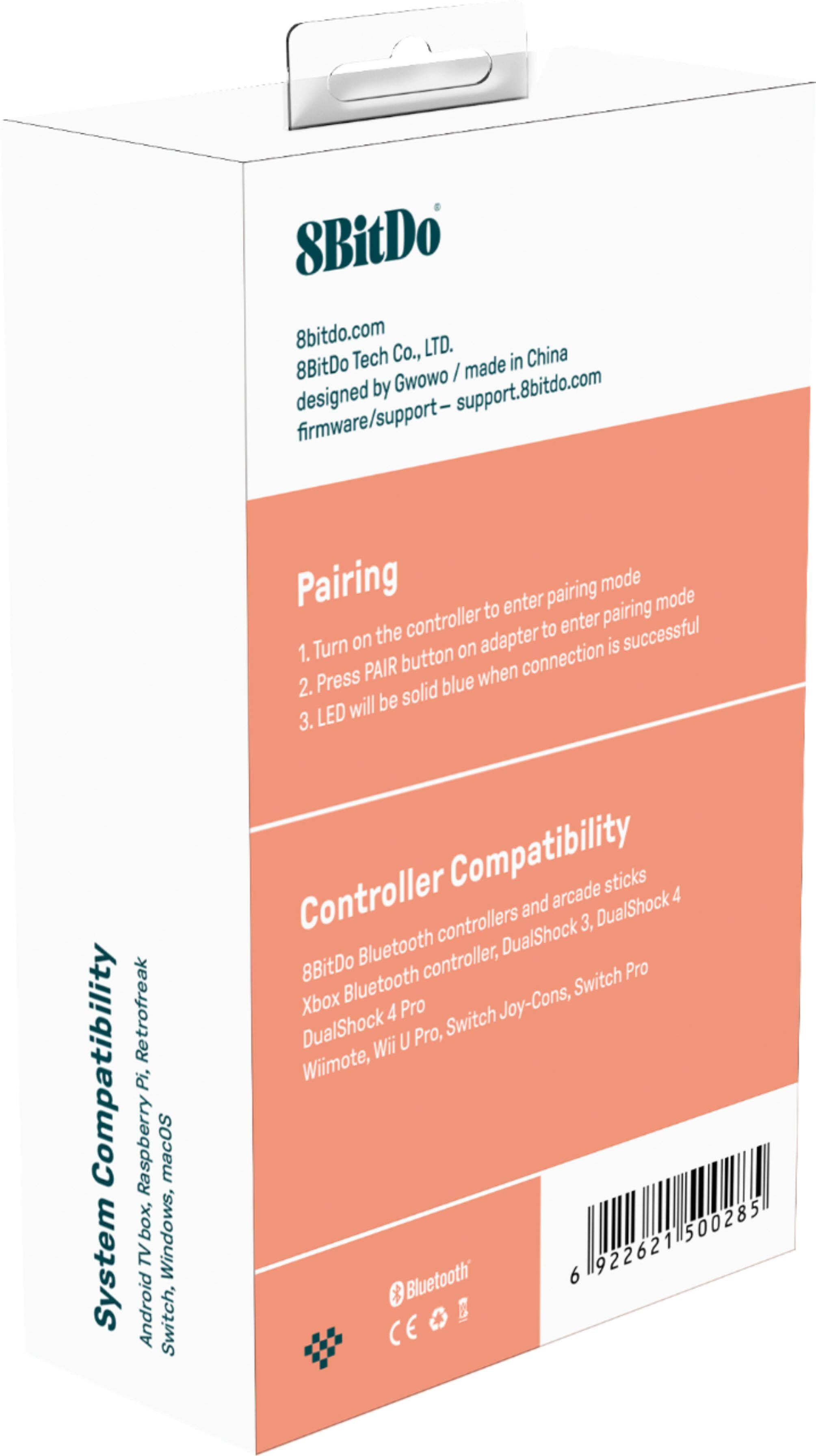 Alt View 13. 8BitDo - Wireless USB Adapter for Most Gaming Controllers - Brick Red.