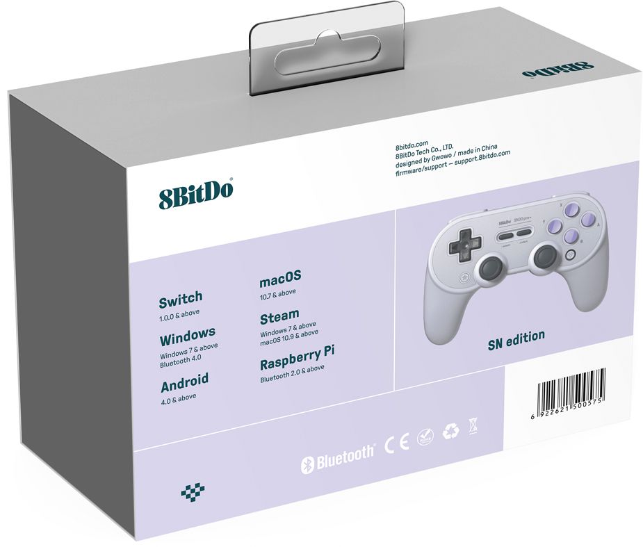  8Bitdo SN30 Pro Wireless Bluetooth Controller with Joysticks  Rumble Vibration USB-C Cable Gamepad Compatible with Switch,Windows, Mac  OS, Android, Steam (Gray Edition) : Video Games