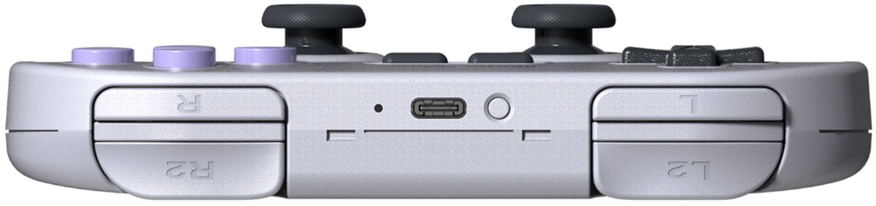 Back. 8BitDo - SN30 Pro Wireless Controller for PC, Mac, Android, and Nintendo Switch - Gray.