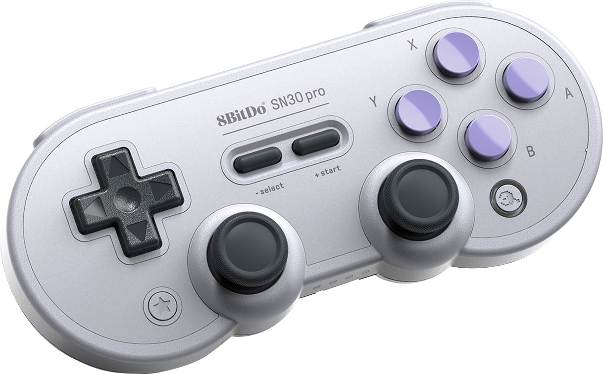 Angle View: 8BitDo - SN30 Pro+ Bluetooth Gamepad with Smartphone Clip