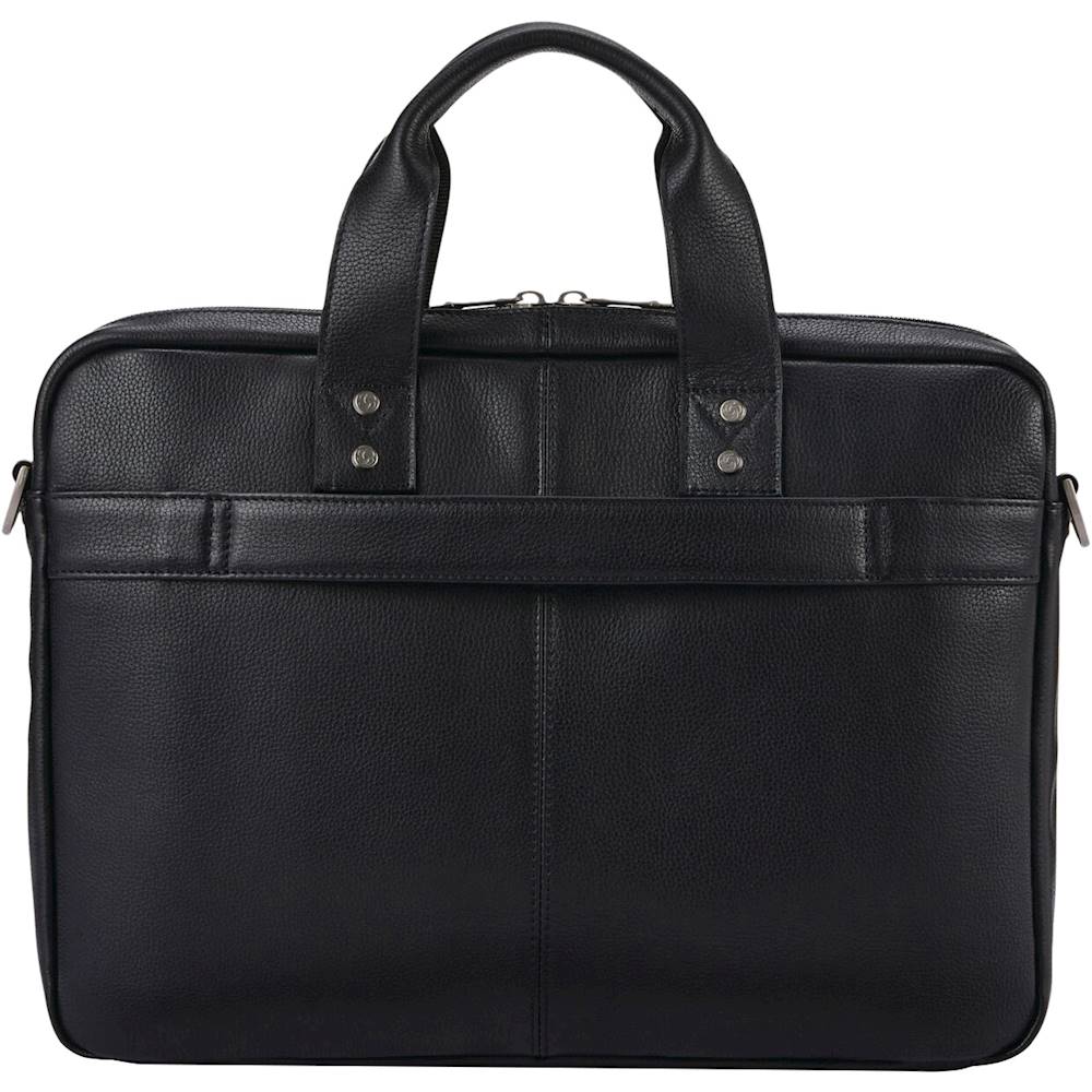 Back View: Samsonite - Classic Leather Slim Brief for 15.6" Laptop - Black