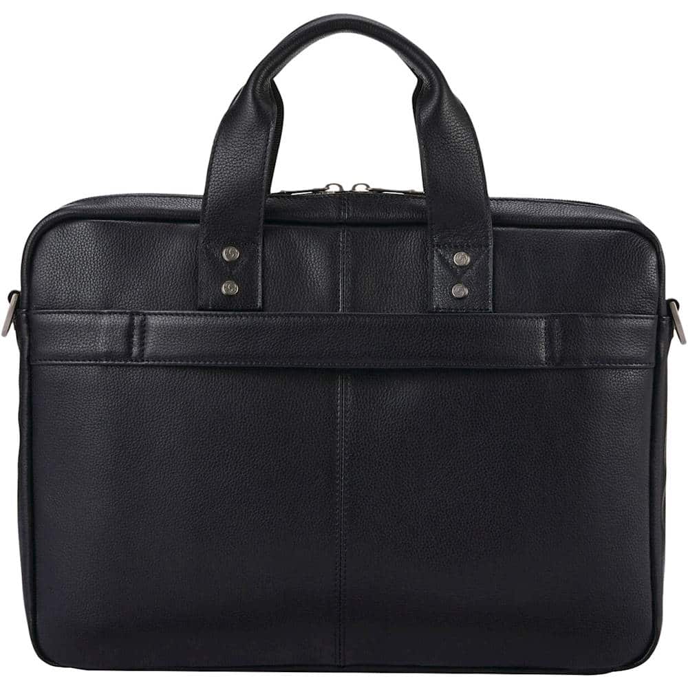 Back. Samsonite - Classic Leather Slim Brief for 15.6" Laptop - Black.