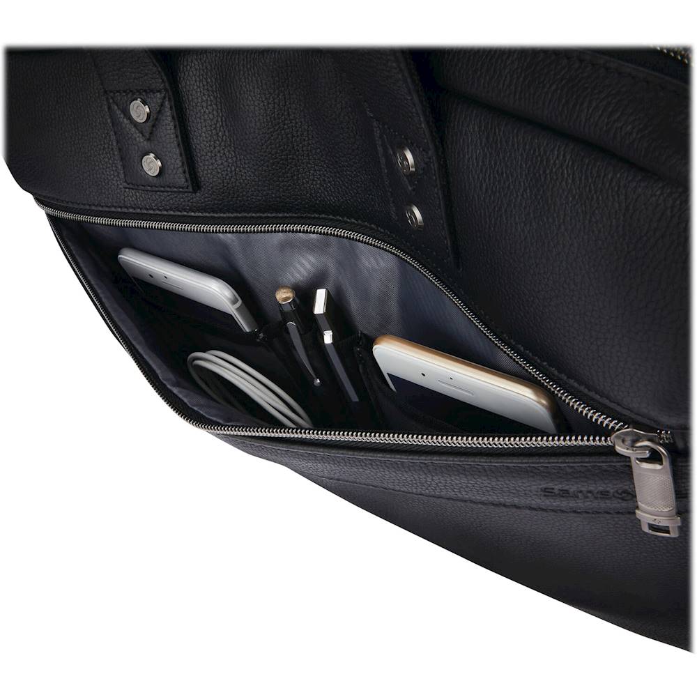 Alt View 12. Samsonite - Classic Leather Slim Brief for 15.6" Laptop - Black.