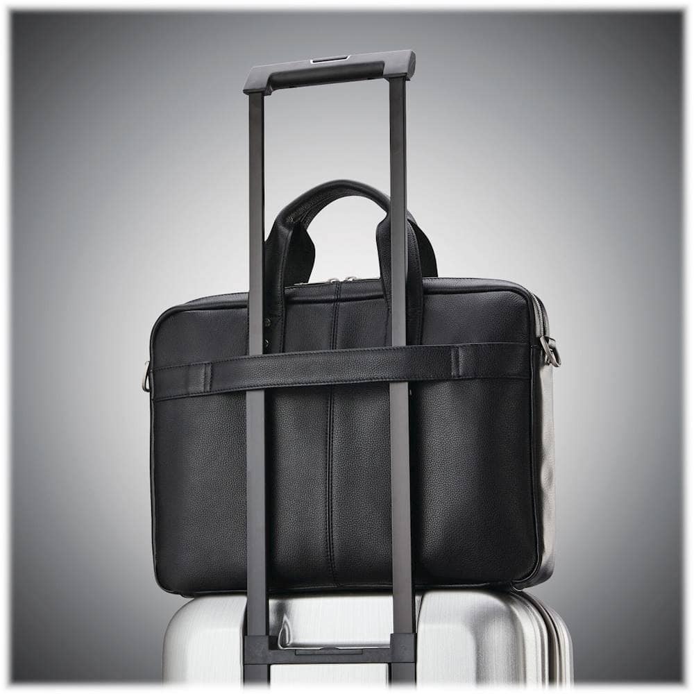 Alt View 13. Samsonite - Classic Leather Slim Brief for 15.6" Laptop - Black.