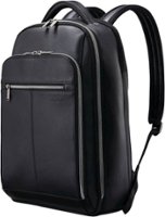 Samsonite - Classic Leather Backpack for 15.6" Laptop - Black - Front_Zoom