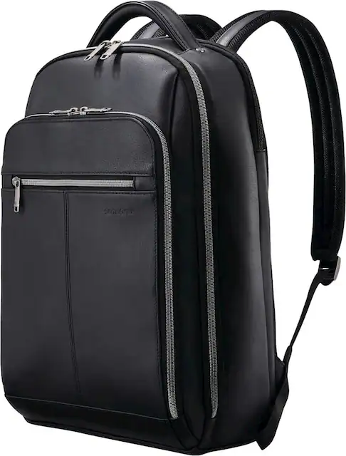 Samsonite Classic Leather Backpack for 15.6 Laptop Black 126037 1041 Best Buy