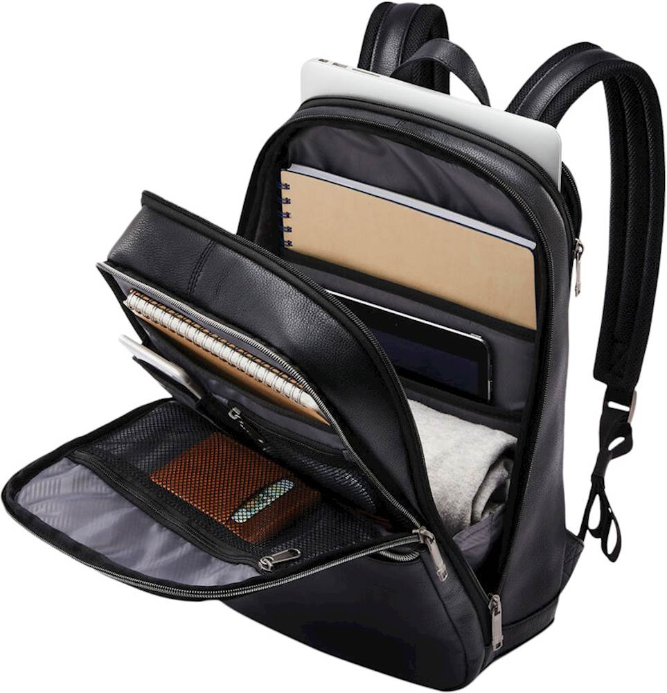 Best Buy: Samsonite Classic Leather Slim Backpack for 14.1