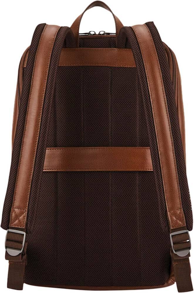 Back. Samsonite - Classic Leather Slim Backpack for 14.1" Laptop - Cognac.
