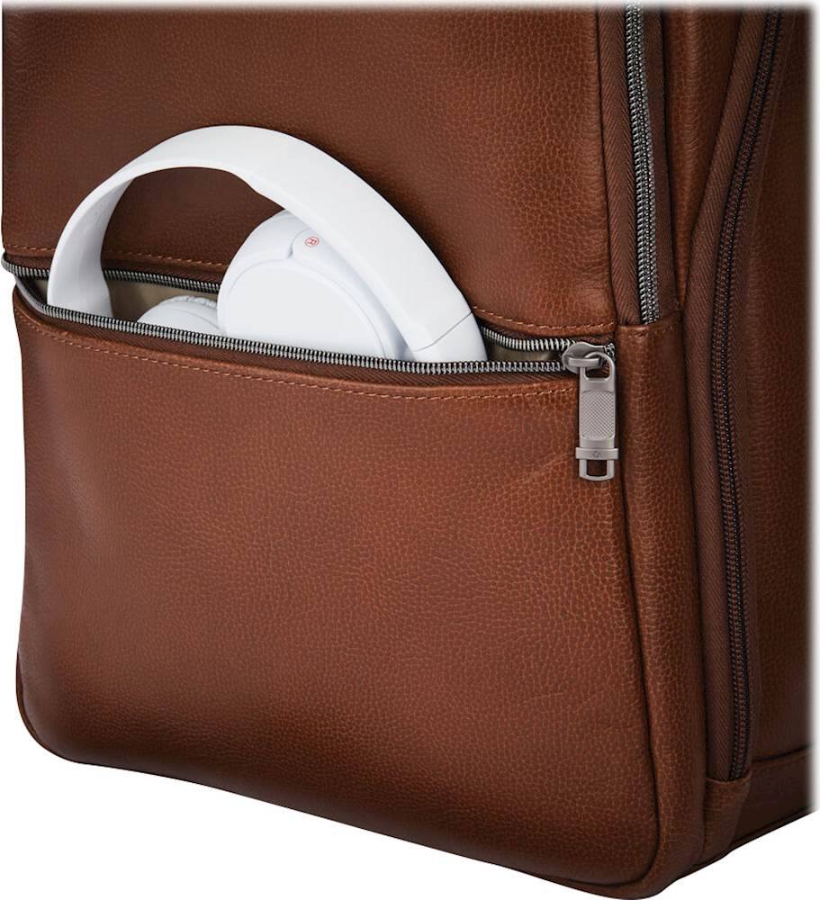 Alt View 11. Samsonite - Classic Leather Slim Backpack for 14.1" Laptop - Cognac.