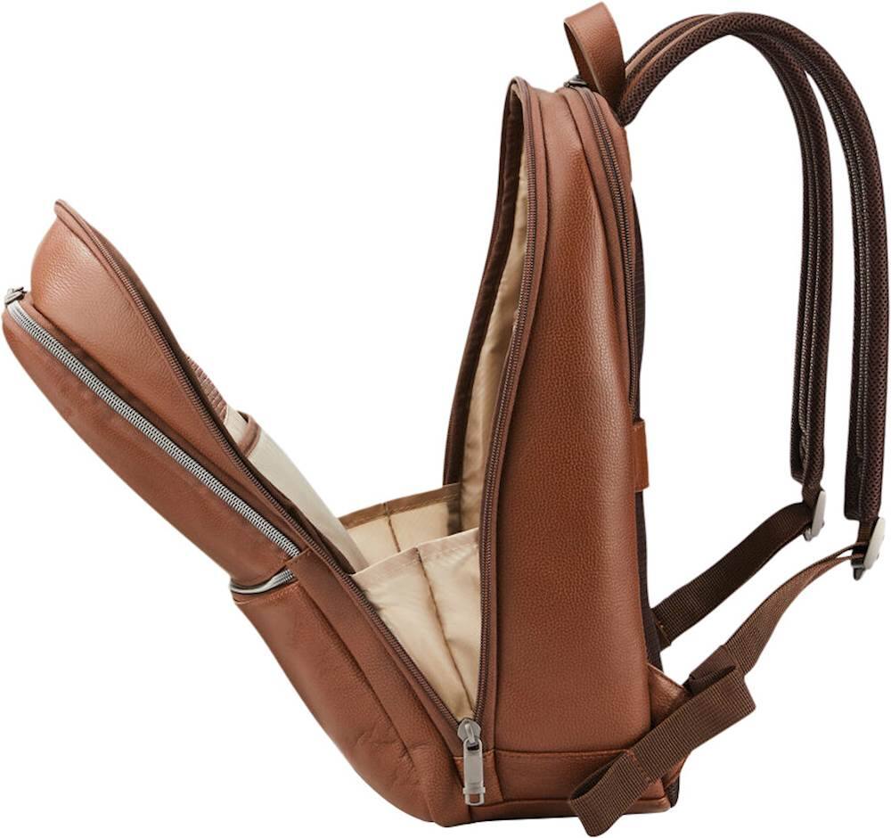 Alt View 12. Samsonite - Classic Leather Slim Backpack for 14.1" Laptop - Cognac.