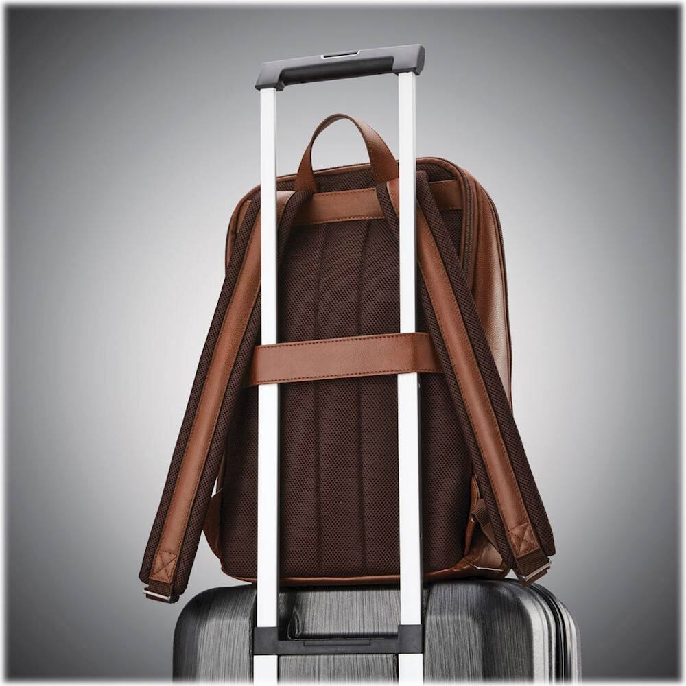 Alt View 14. Samsonite - Classic Leather Slim Backpack for 14.1" Laptop - Cognac.