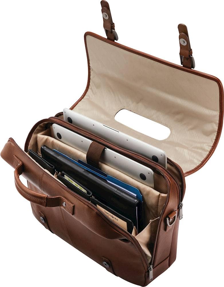 Alt View 1. Samsonite - Classic Briefcase for 15.6" Laptop - Cognac.
