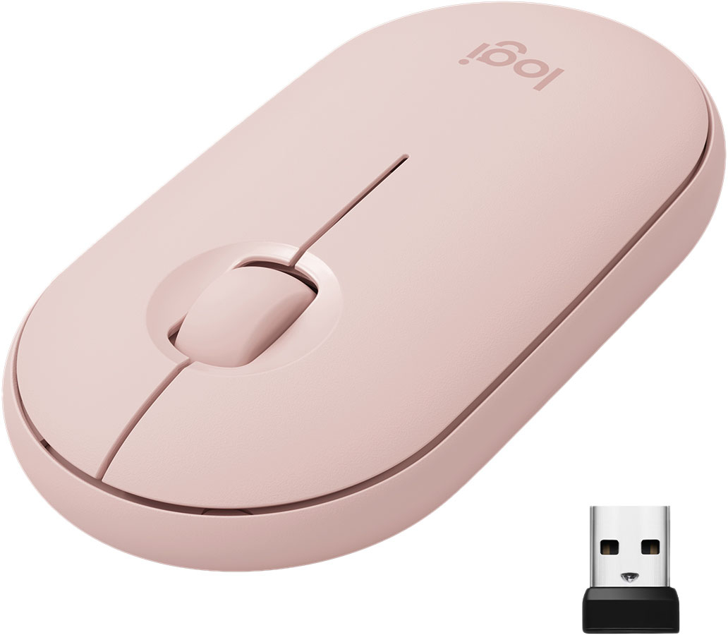 Logitech - Pebble M350 Wireless Optical Mouse with Silent Click - Rose