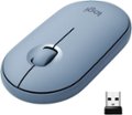 Front Zoom. Logitech - Pebble M350 Wireless Optical Ambidextrous Mouse with Silent Click - Blue Gray.