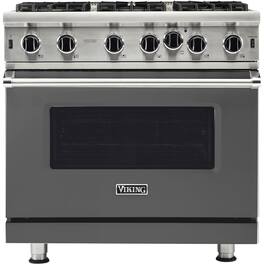 Viking - Professional 5 Series 5.1 Cu. Ft. Freestanding Gas Convection Range - Damascus Gray