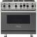 Front. Viking - Professional 5 Series 5.1 Cu. Ft. Freestanding Gas Convection Range - Damascus Gray.