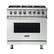 Front. Viking - VGR Freestanding 7-Series Gas 36"W Range - Frost White.