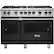 Front. Viking - Professional 5 Series 6.1 Cu. Ft. Freestanding Double Oven LP Gas Convection Range - Cast Black.