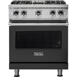 Viking - Professional 5 Series 4.0 Cu. Ft. Freestanding Gas Convection Range - Cast Black