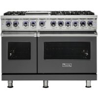 Viking - Professional 7 Series 6.1 Cu. Ft. Freestanding Double Oven LP Gas Convection Range - Damascus gray - Front_Zoom