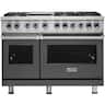 Viking - 48 in. Wide 6 Burner VGR Freestanding 7-Series Gas Range - Damascus Gray