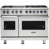 Viking - Professional 7 Series Freestanding Double Oven Gas Convection Range - Frost White - Front_Zoom